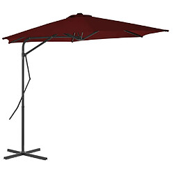 vidaXL Parasol de jardin avec mât en acier rouge bordeaux 300x230 cm