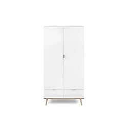 Avis Mes Armoire 2 portes 2 tiroirs 90x55x180 cm blanc - GOTHY