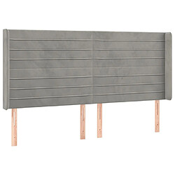 Avis Maison Chic Tête de lit scandinave à LED,meuble de chambre Gris clair 163x16x118/128 cm Velours -MN15830