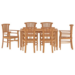 Maison Chic Ensemble de salle à manger de jardin 7 pcs,Table et chaises d'extérieur Bois de teck solide -GKD129624