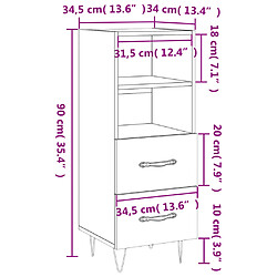 vidaXL Buffet Noir 34,5x34x90 cm Bois d'ingénierie pas cher