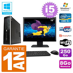 PC HP Compaq 8100 SFF Ecran 19" i5-650 RAM 8Go Disque 250Go Graveur DVD Wifi W7 · Occasion 