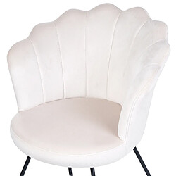 Acheter Beliani Fauteuil Velours Blanc cassé LOVELOCK