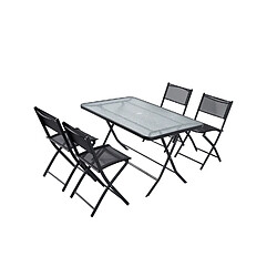 Concept Usine Table de jardin et 4 chaises MAHON