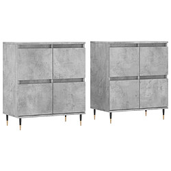 vidaXL Buffets 2 pcs gris béton bois d'ingénierie