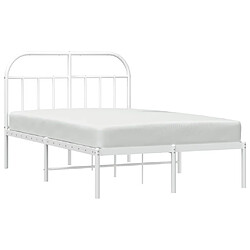 Acheter Maison Chic Lit adulte - Cadre de lit métal avec tête de lit pour chambre blanc 120x200 cm -MN21399