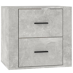 Maison Chic Table de chevet murale - Table de Nuit Gris béton 50x36x47 cm