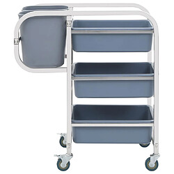 vidaXL Chariot de cuisine avec récipients en plastique 82x43,5x93 cm