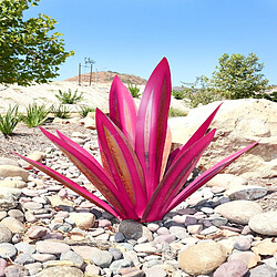 Serpent Artificiel Plante Agave Plante Patio Bureau Magasin Ornements Accessoires Rose 65cm pas cher