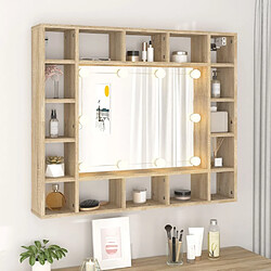 Avis vidaXL Armoire de miroir avec LED Chêne sonoma 91x15x76,5 cm