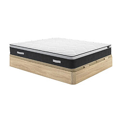 Vente-Unique Ensemble 180 x 200 cm sommier coffre naturel clair + matelas ressorts ensachés et mémoire de forme ép.25cm - ASTRIA Art Collection de YSMÉE