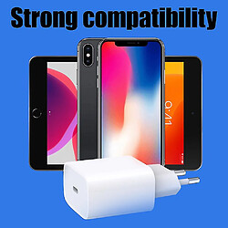 Universal 20W iPhone iPad Fast Charger Apple 11/12/13 Adaptateur d'alimentation USB-C EU-PLUG pas cher