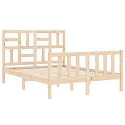 Maison Chic Cadre/structure de lit avec tête de lit pour adulte - Lit Moderne Chambre 140x200 cm bois massif -MN81163 pas cher