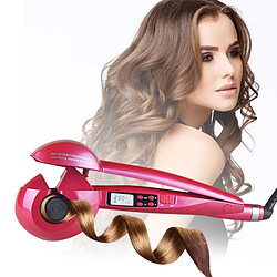 Universal Nouveaux cheveux à cristaux liquides automatiques boucles magiques boucles ondulées femmes accessoires de cheveux outils en céramique chauffant anti-perm boucles ruban métrique | fer à friser (rose) 