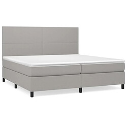 vidaXL Sommier à lattes de lit avec matelas Gris clair 200x200cm Tissu