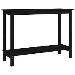 vidaXL Table console Noir 110x40x80 cm Bois massif de pin