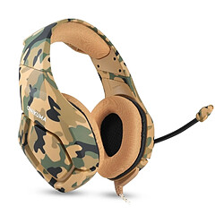 Wewoo K1 - Casque de jeu à annulation de bruit avec basses profondes pour microphone, pour PS4, smartphone, tablette, PC, ordinateur portable (camouflage jaune)