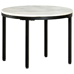 Acheter vidaXL Table basse Blanc et noir Ø50 cm Marbre solide véritable