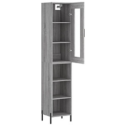 Avis vidaXL Buffet haut Sonoma gris 34,5x34x180 cm Bois d'ingénierie