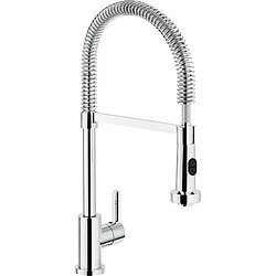 Nobili Rubinetterie AB87300/3CR ABC Robinet Mitigeur pour Évier avec Douchette 2 Fonctions-Pull Down Inverseur Chrome 