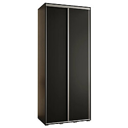 Abiks Meble Armoire à portes coulissantes Davos 1 235.2 x 110 x 45 2 portes coulissante (Noir/Noir/Argent)