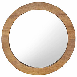 Maison Chic Miroir mural | Miroir Décoration pour Maison Salle de Bain 60 cm Teck Rond -GKD24652