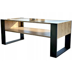 Dusine TABLE BASSE LOVY CHÊNE / NOIR - STYLE INDUSTRIEL - 120cm x 64 cm