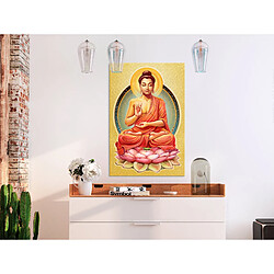 Decoshop26 Tableau sur toile décoration murale image imprimée cadre en bois à suspendre Paix de Bouddha (1 partie) Vertical 60x90 cm 11_0009271