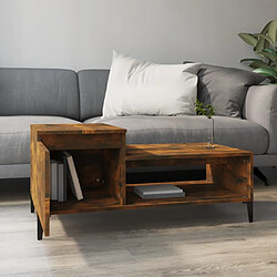 Avis Maison Chic Table basse,Table Console Table d'appoint, Table pour salon Chêne fumé 100x50x45 cm Bois d'ingénierie -MN64947