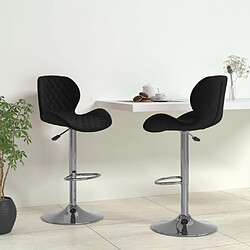 vidaXL Tabourets de bar lot de 2 noir velours 