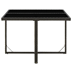 Avis Maison Chic Table de jardin | Table d'extérieur Noir 109x107x74 cm Résine tressée et verre -GKD36063