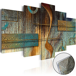 Decoshop26 Tableaux en verre acrylique décoration murale motif Note exotique en 5 parties 200x100 cm TVA110047 