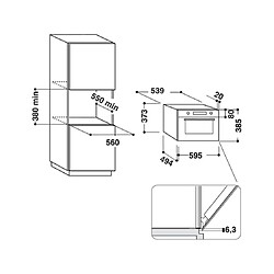 Whirlpool Micro ondes Combiné Encastrable W9MD260IXL, Combiné compact 31 litres, 6ème sens