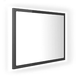 Maison Chic Miroir LED moderne de salle de bain,Décoration Miroir mural Bain Gris brillant 60x8,5x37cm Acrylique -MN95132