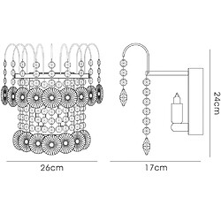 Avis Luminaire Center Applique murale Rosina avec interrupteur 2 Ampoules chrome poli/cristal