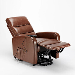 Acheter LE ROI DU RELAX Fauteuil relax électrique inclinable avec élévateur de personnes en similicuir Elizabeth, Couleur: Marron