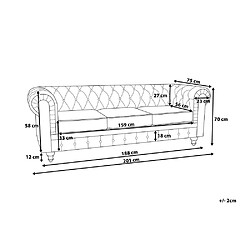 Avis Beliani Canapé en tissu beige 3 places CHESTERFIELD