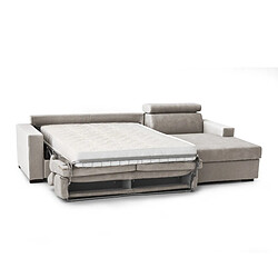 Avis Autrement Talamo Italia Canapé-lit d'angle Sonia, Fabriqué en Italie, Ouverture pivotante avec matelas et sommier à lattes, avec péninsule de rangement à droite, avec accoudoirs standard, Cm: 280x95h85, Couleur gris tourterelle