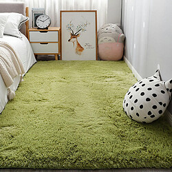 LUUCOZK Tapis à poils longs doux et moelleux pour chambre à coucher et salon - Vert gazon-160X200cm