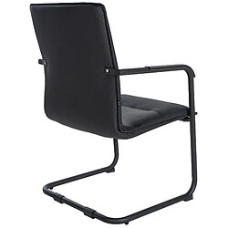 Decoshop26 Chaise de bureau fauteuil visiteur avec accoudoirs en PVC noir et métal noir 10_0001922 pas cher