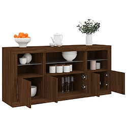 Acheter Maison Chic Commode Buffet - Meuble de rangement avec lumières LED chêne marron 142,5x37x67 cm -GKD76400