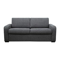 Vente-Unique Canapé 4 places convertible express en tissu gris anthracite - Couchage 160 cm - Matelas 14 cm - BEVIS