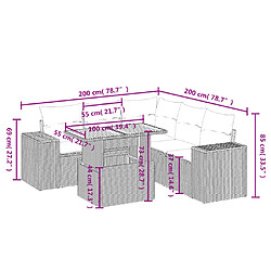 Avis vidaXL Salon de jardin 6 pcs avec coussins gris résine tressée