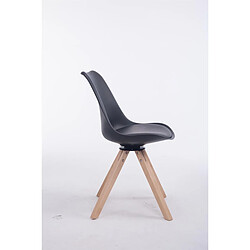 Avis Decoshop26 Chaise de salle à manger x1 chaise visiteur assise pivotant à 360° en PVC et plastique noir piètement en bois carré clair 10_0003470