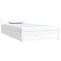 Avis Maison Chic Lit adulte - Cadre de lit avec tiroirs,Structure du lit Contemporain Blanc 90x200 cm -MN47132