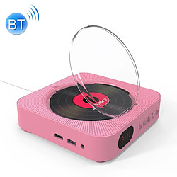 Wewoo Lecteur DVD portable Bluetooth 4.2 + EDR à montage mural avec télécommande, support FM (rose) 