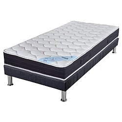 Ebac Matelas ressort + Sommier SR9 Deco 90x190 Rubis - Hauteur 21 cm - Soutien très ferme