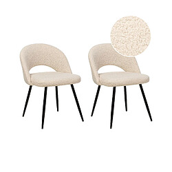 Beliani Chaise de salle à manger ONAGA Set de 2 Bouclé Beige