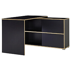 Bureau design en bois avec portes coulissantes L120 cm SLIDE - Anthracite/Chêne