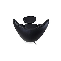 Avis ICONIK INTERIOR Cocoon Chair avec ottoman - Cuir Premium Noir